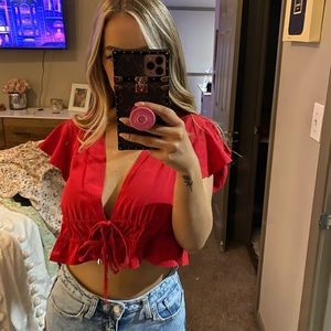 Red Crop Top